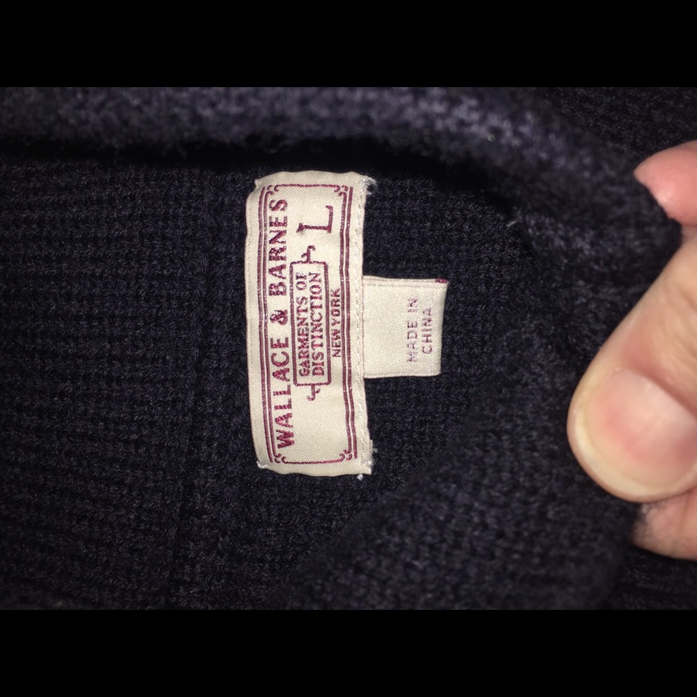 ❌SOLD❌Wallace and BARNES wool Shaw collar sweater - Picture 6 of 8
